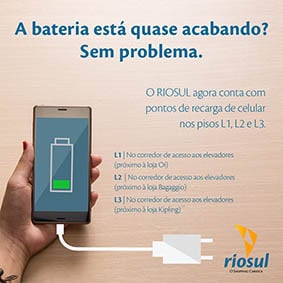 Riosul tem pontos para recarga de celulares
